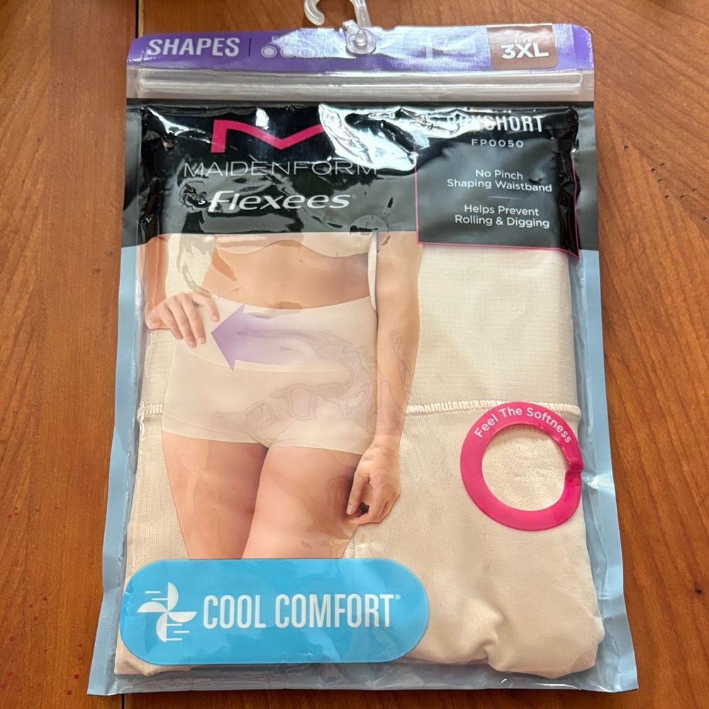 New 3XL Maidenform Cool Comfort Shaping Shorts boyshort Nude Beige